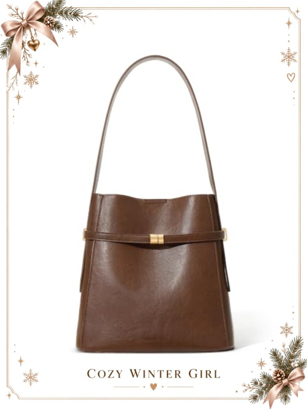 Large Vegan Leather Bucket Bag Shoulder Crossbody Hobo Purse